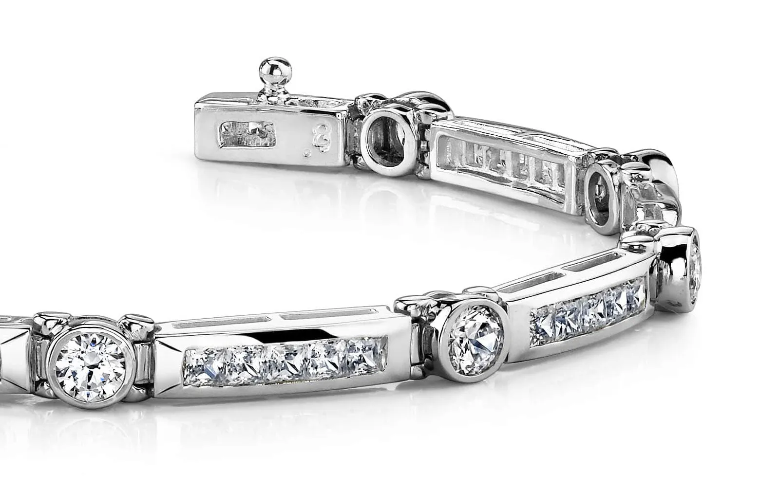 Classic Channel Frame Diamond Bracelet with 3.05 ct.(finished) 1.75mm, 3mm