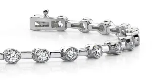 Classic Column Link Bezel Set Diamond Bracelet with 1.96 ct.(finished) 2.7mm