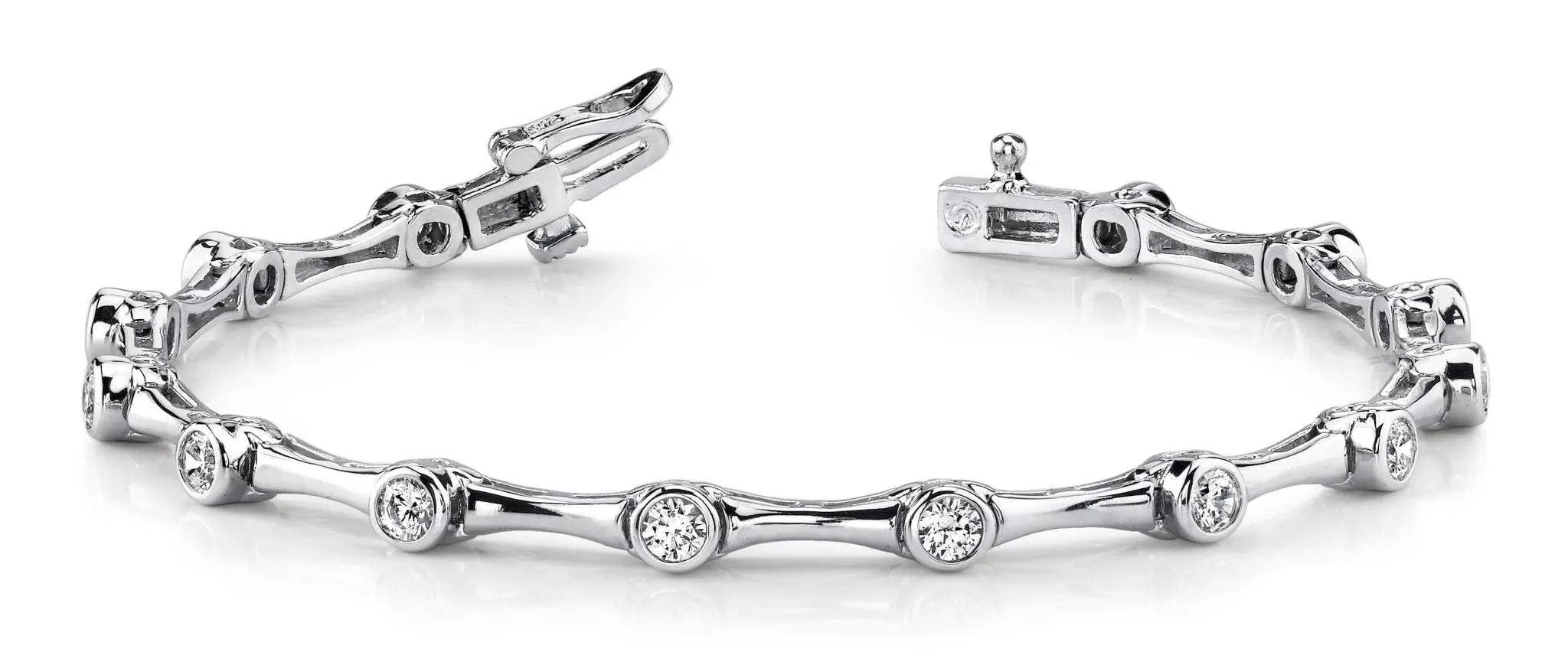 Classic Column Link Diamond Bracelet with 2.60 ct.(finished) 3.8mm