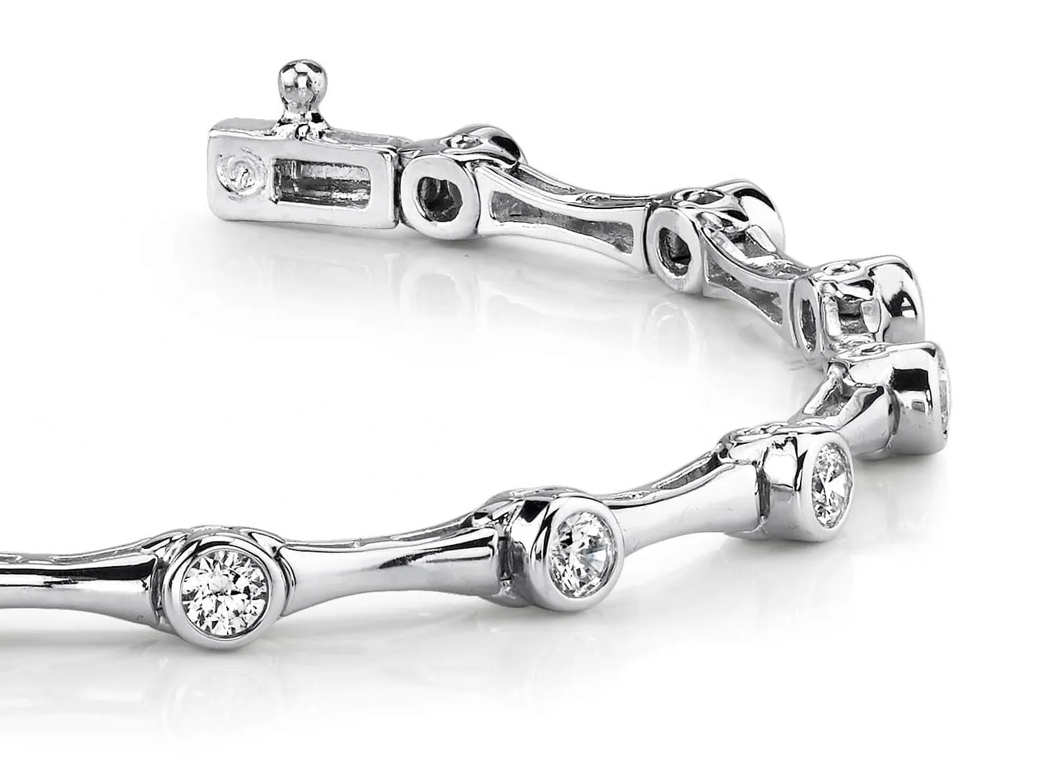Classic Column Link Diamond Bracelet with 2.60 ct.(finished) 3.8mm