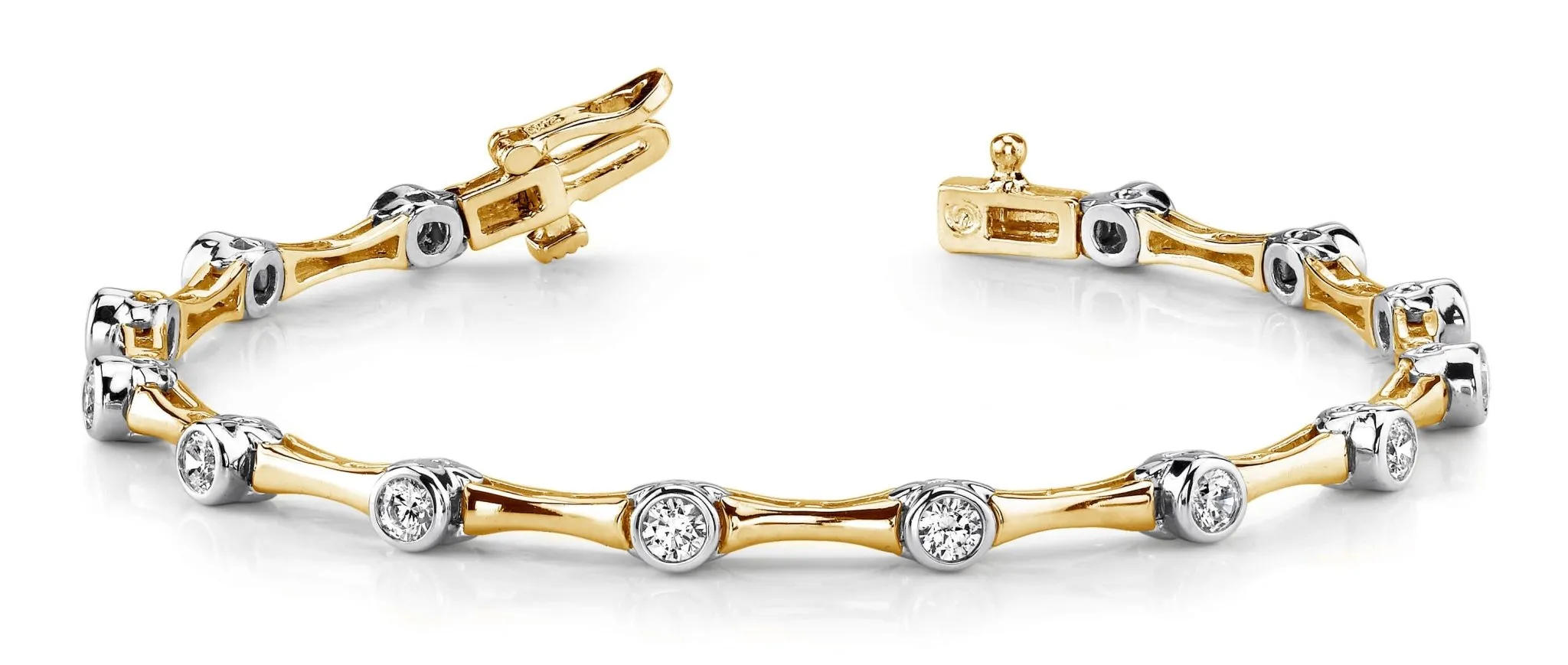Classic Column Link Diamond Bracelet with 2.60 ct.(finished) 3.8mm