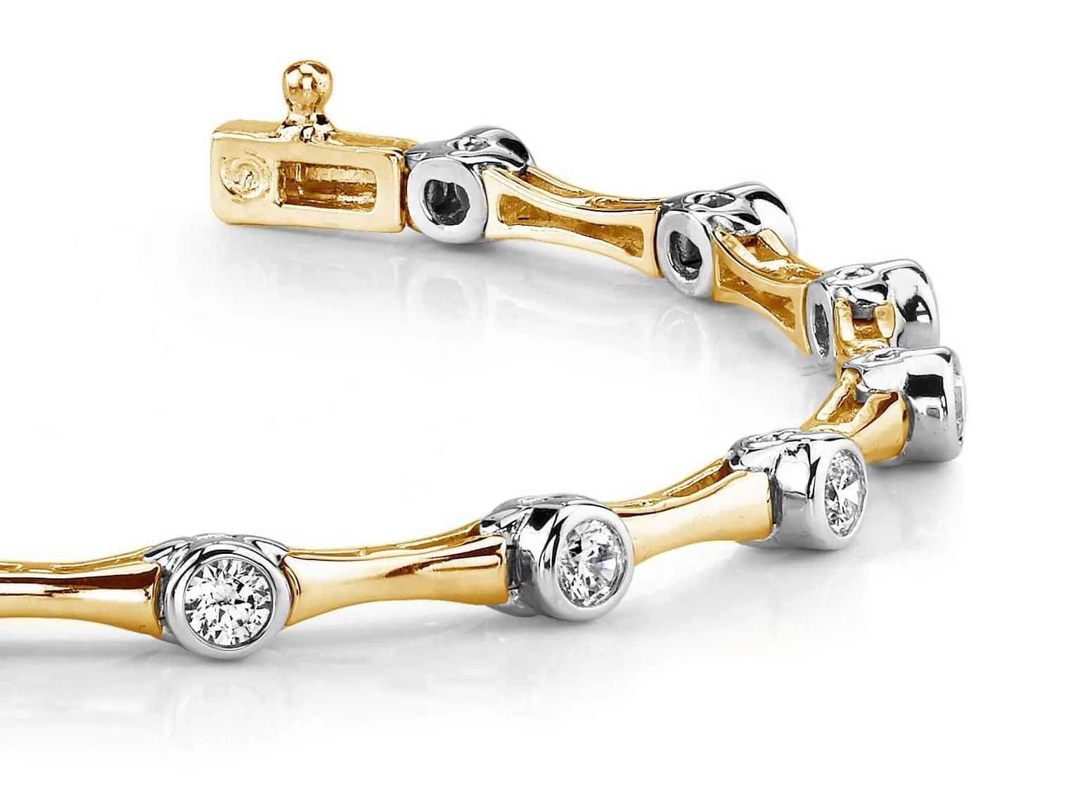 Classic Column Link Diamond Bracelet with 2.60 ct.(finished) 3.8mm