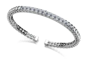Classic Four Prong Flexible Lab-Grown Diamond Bangle with 5.50 ct.(finished) 3.2mm