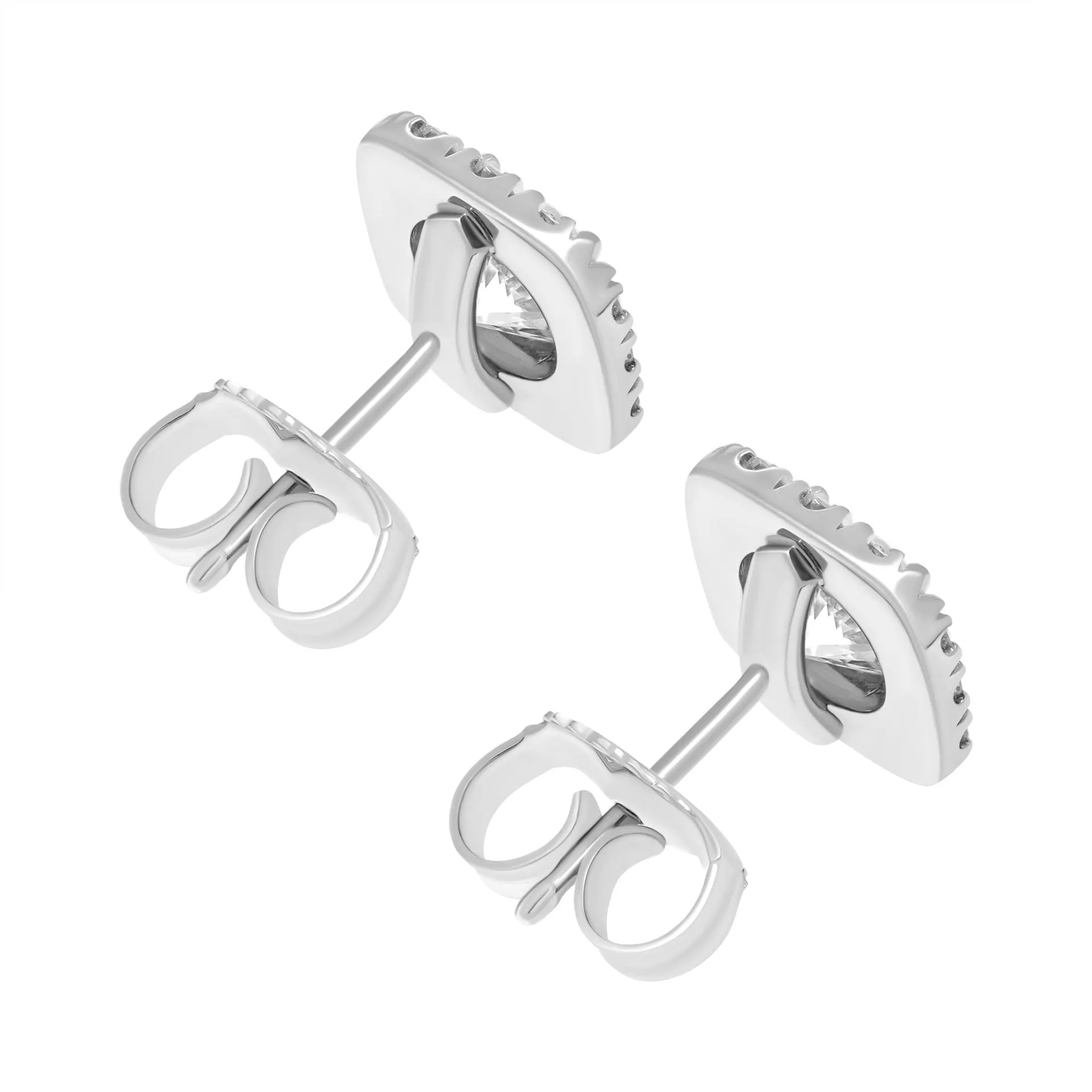Classic halo with Round 0.70 carat Diamond studs in Platinum