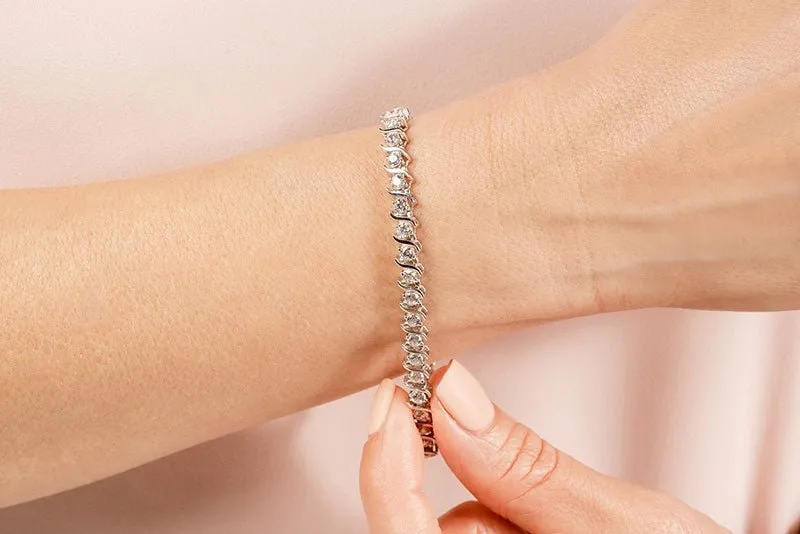 Classic S Shaped Lab-Grown Diamond Tennis Bracelet with 2.48 ct.(finished) 2.25mm