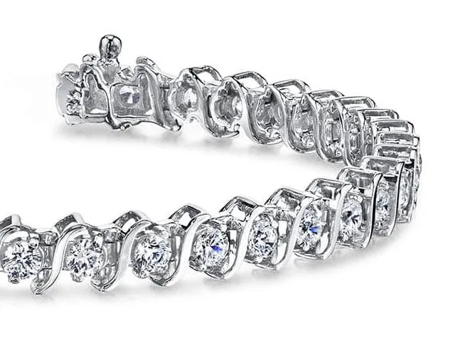 Classic S Shaped Lab-Grown Diamond Tennis Bracelet with 2.48 ct.(finished) 2.25mm