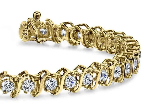 Classic S Shaped Lab-Grown Diamond Tennis Bracelet with 2.48 ct.(finished) 2.25mm