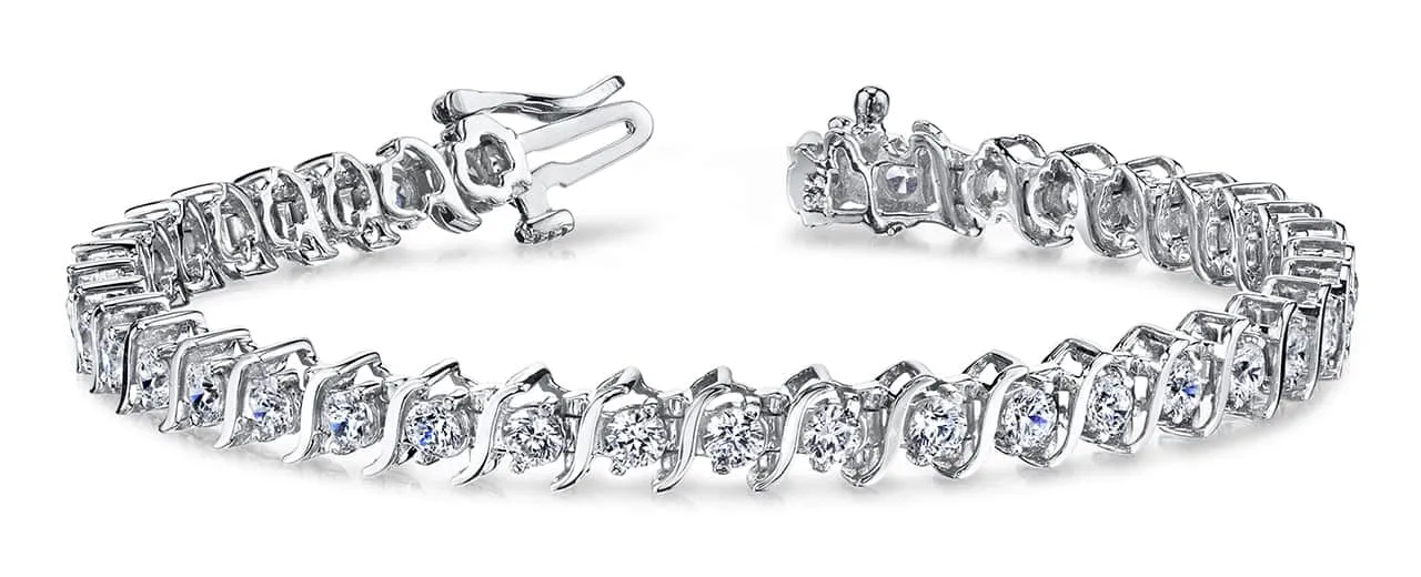 Classic S Shaped Lab-Grown Diamond Tennis Bracelet with 2.48 ct.(finished) 2.25mm