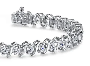 Classic S Shaped Lab-Grown Diamond Tennis Bracelet with 2.48 ct.(finished) 2.25mm
