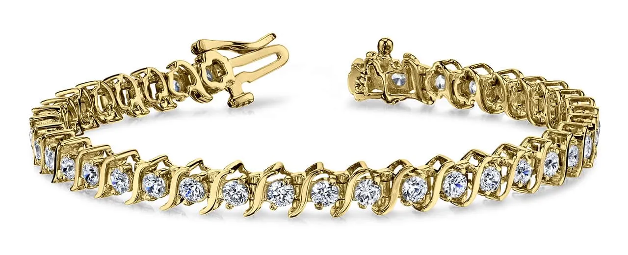 Classic S Shaped Lab-Grown Diamond Tennis Bracelet with 2.48 ct.(finished) 2.25mm