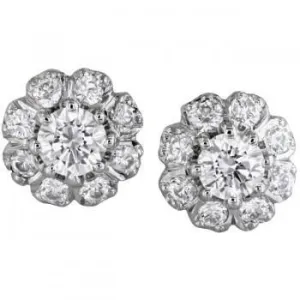 Cluster Studs Genuine Natural Earth Mined Diamonds Earrings Halo Sparkling White Gold 4.20 Carats