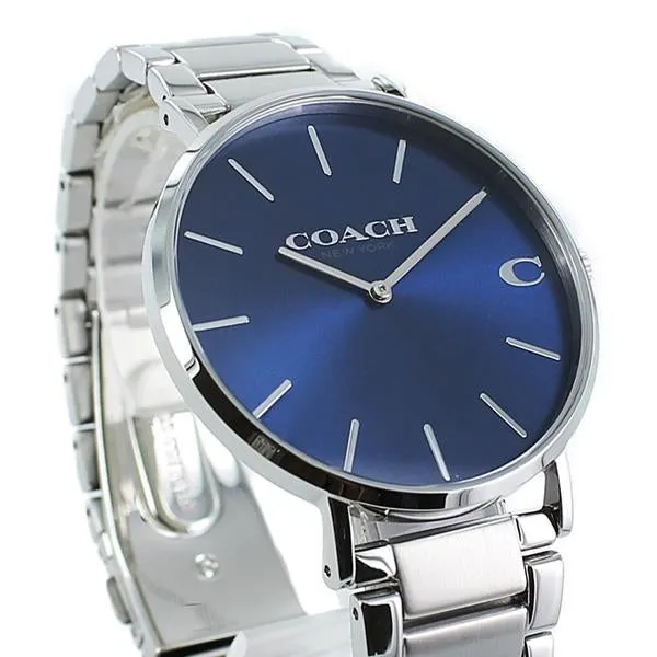 Coach Charles Silver Stainless Steel Blue Dial Quartz Watch for Gents - 14602429