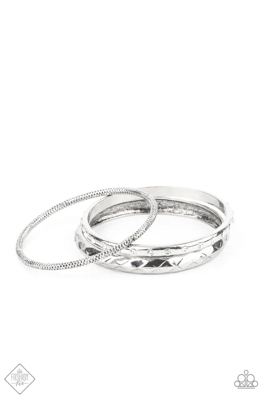 Confidently Curvaceous White Paparazzi Bracelet