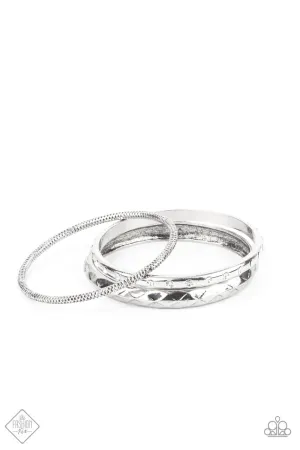 Confidently Curvaceous White Paparazzi Bracelet