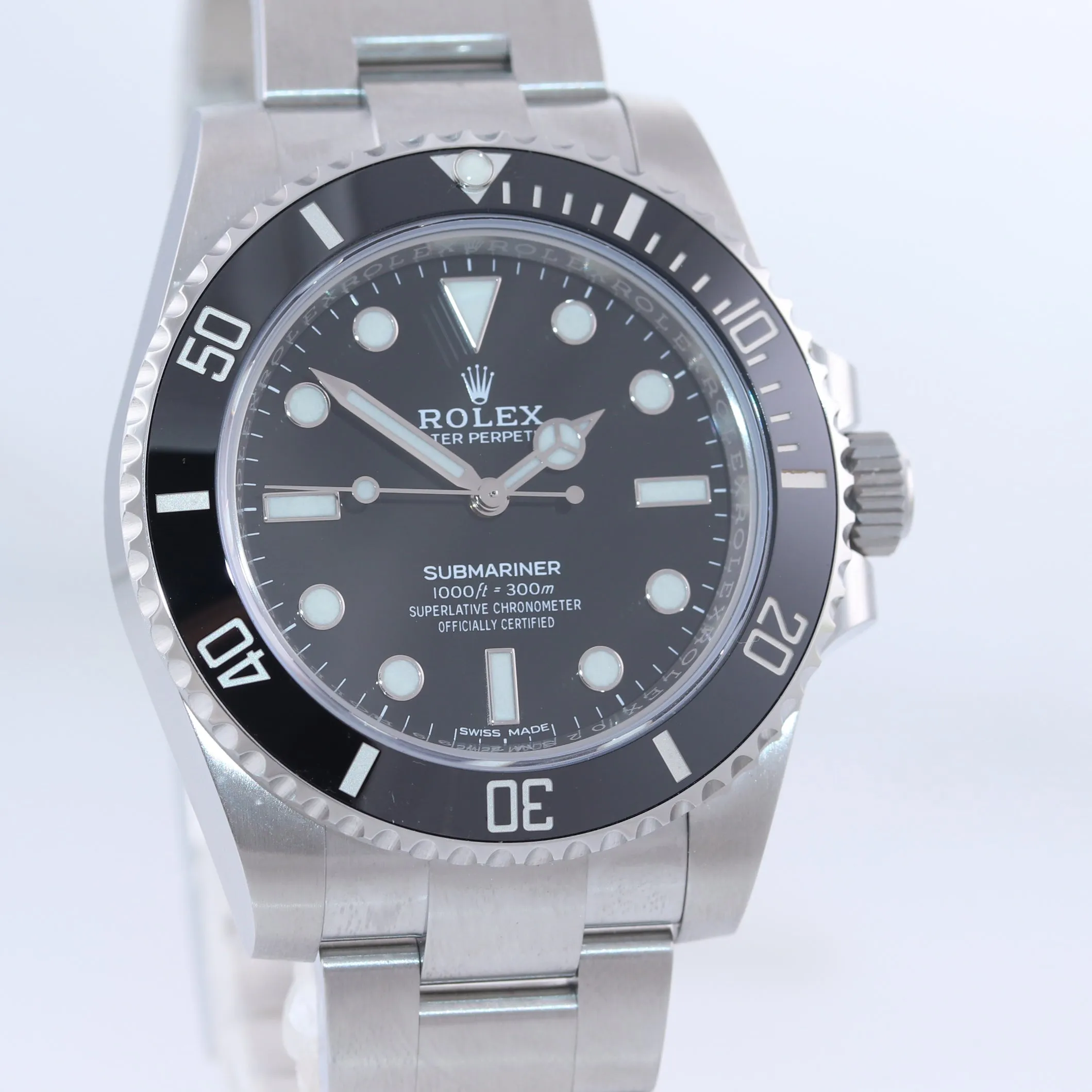 Copy of 2019 NEW PAPERS Rolex Submariner No Date 114060 Steel Black Ceramic Watc