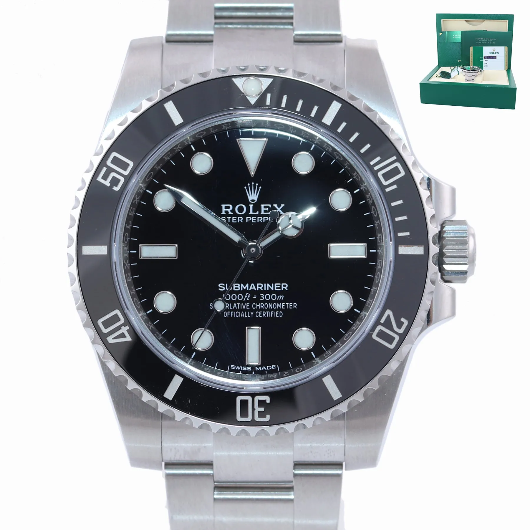 Copy of 2019 NEW PAPERS Rolex Submariner No Date 114060 Steel Black Ceramic Watc