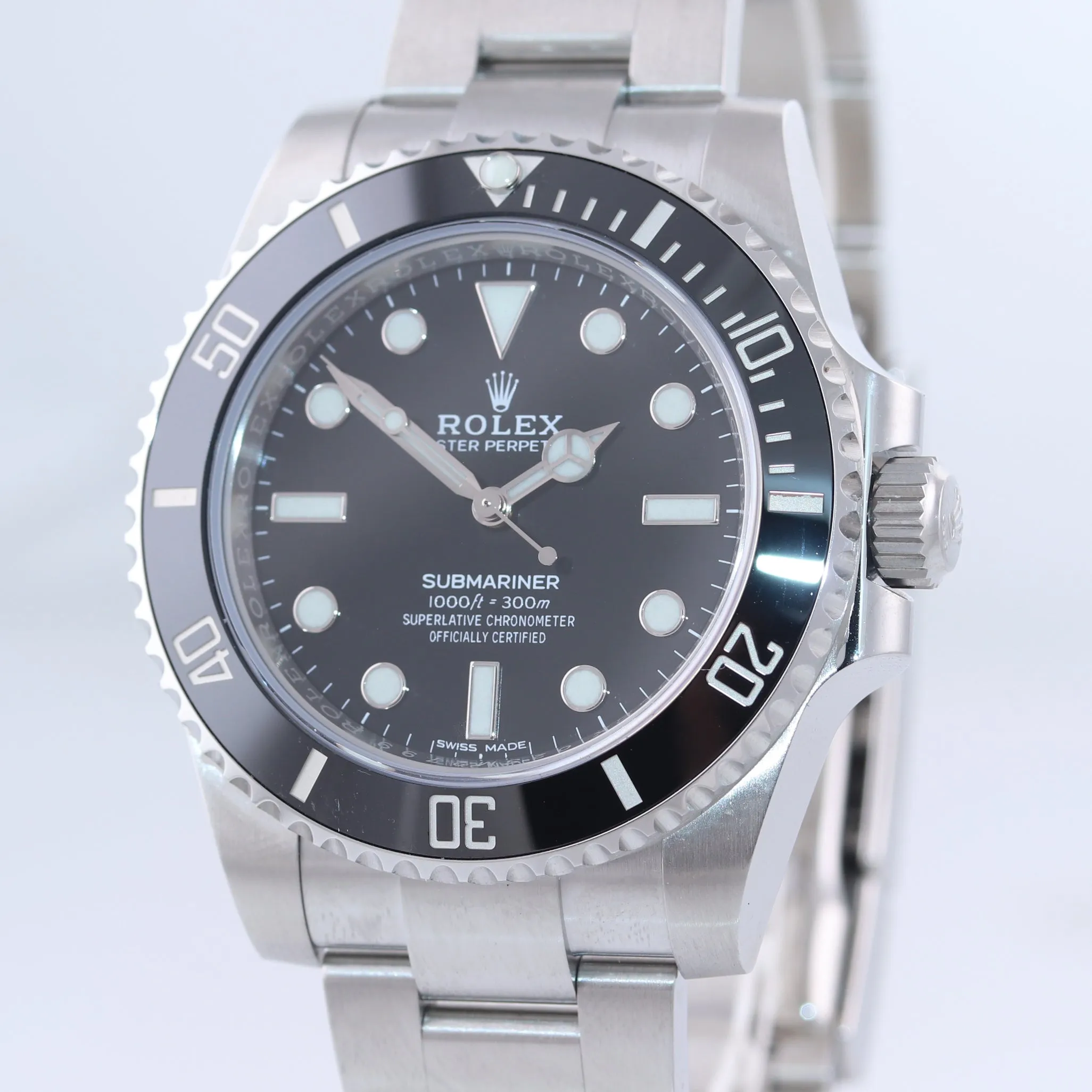 Copy of 2019 NEW PAPERS Rolex Submariner No Date 114060 Steel Black Ceramic Watc