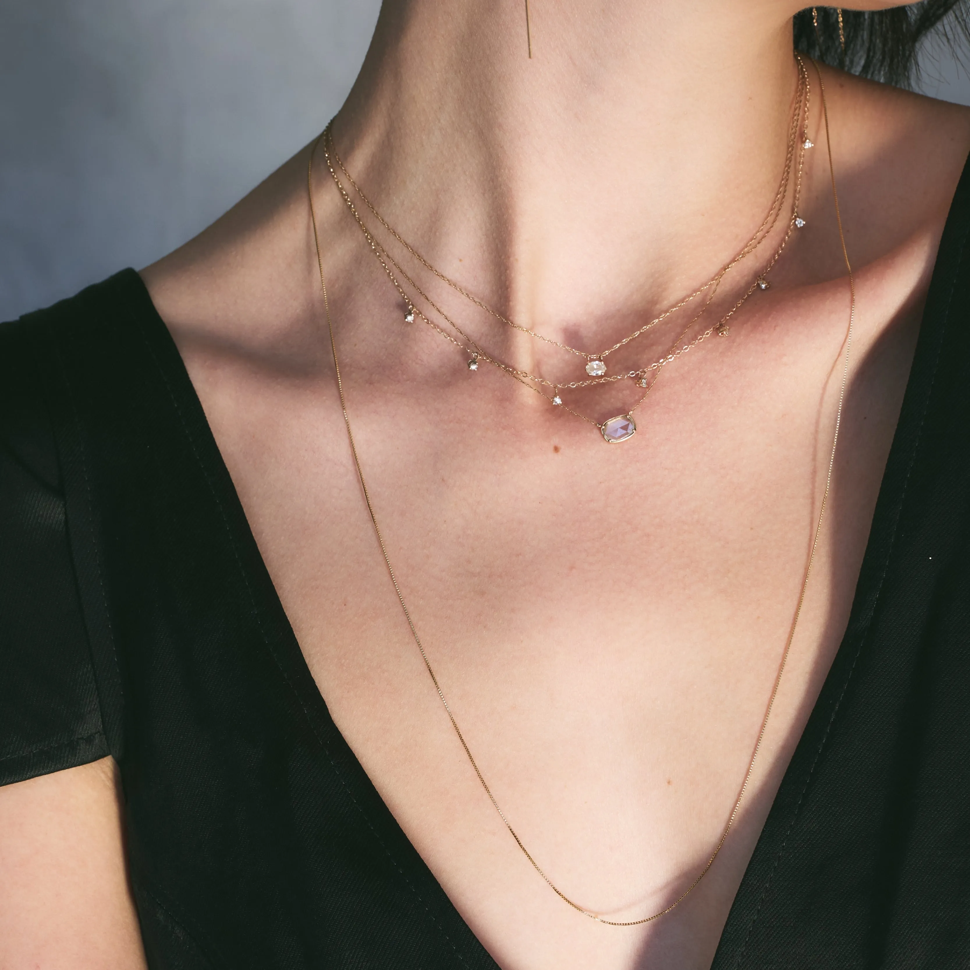 Cordelia Diamond Necklace Black