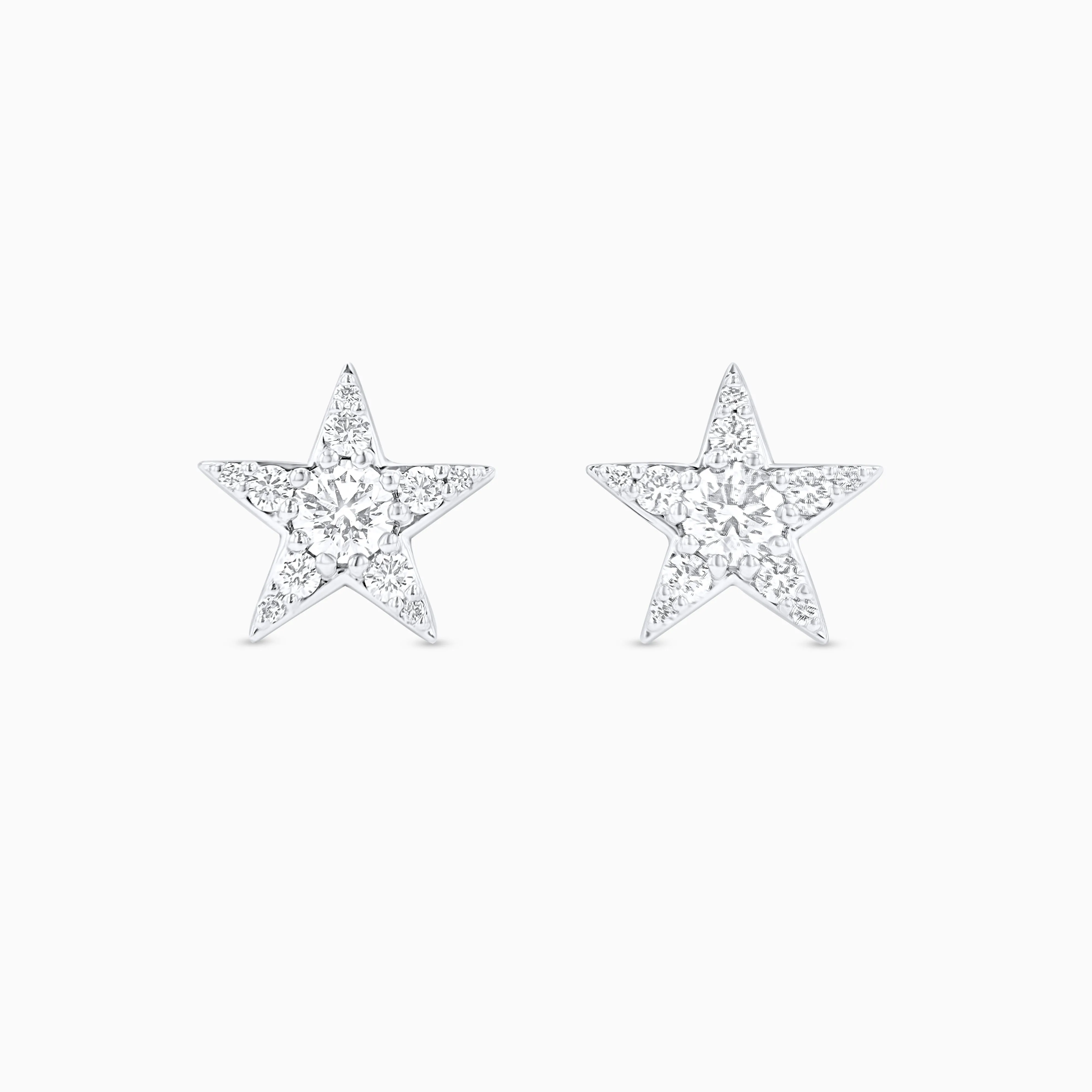 Cosmic Star Studs, Platinum and Diamonds
