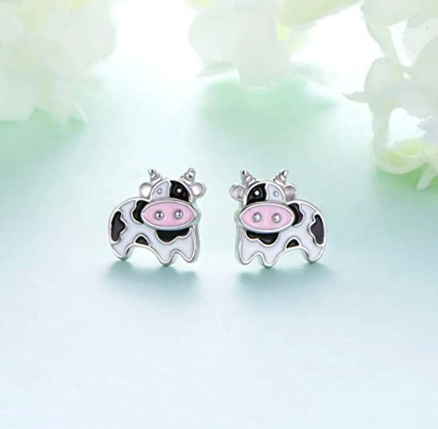 Cow Earrings | Cow Ear Studs | Womens Earrings | Cow Print Jewelry | Ear Studs | Womens Animal Ear Studs | Charm Earrings | Cow Print