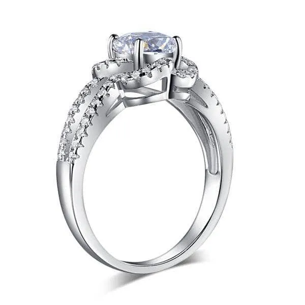 Created Diamond Floral Engagement Ring 1 Ct