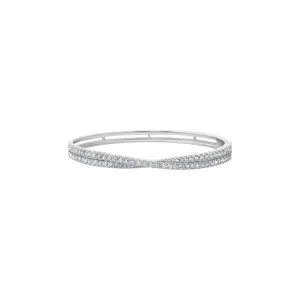 CRISLU Luminous Criss Cross Bangle in Pure Platinum