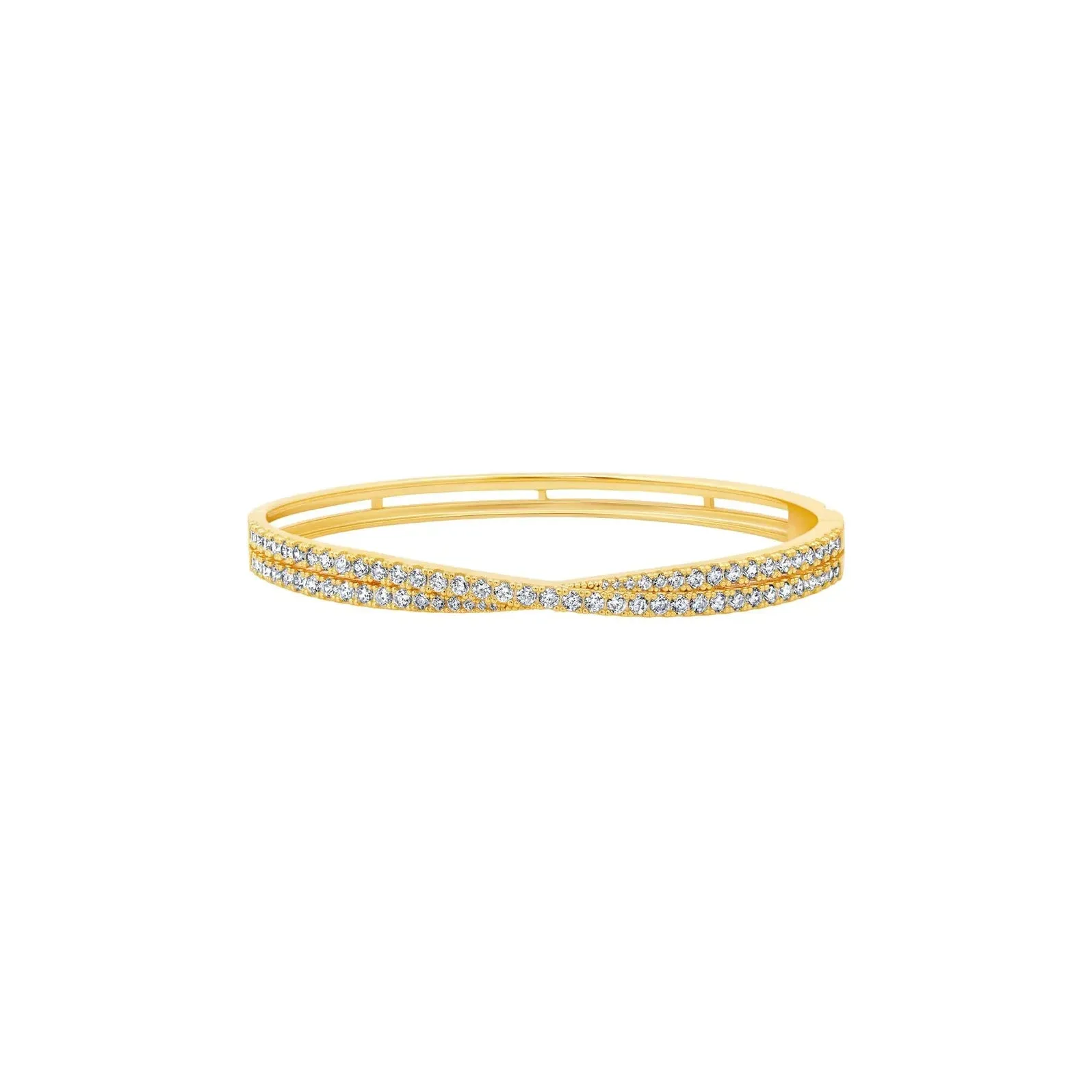 CRISLU Luminous Criss Cross Bangle in Pure Platinum