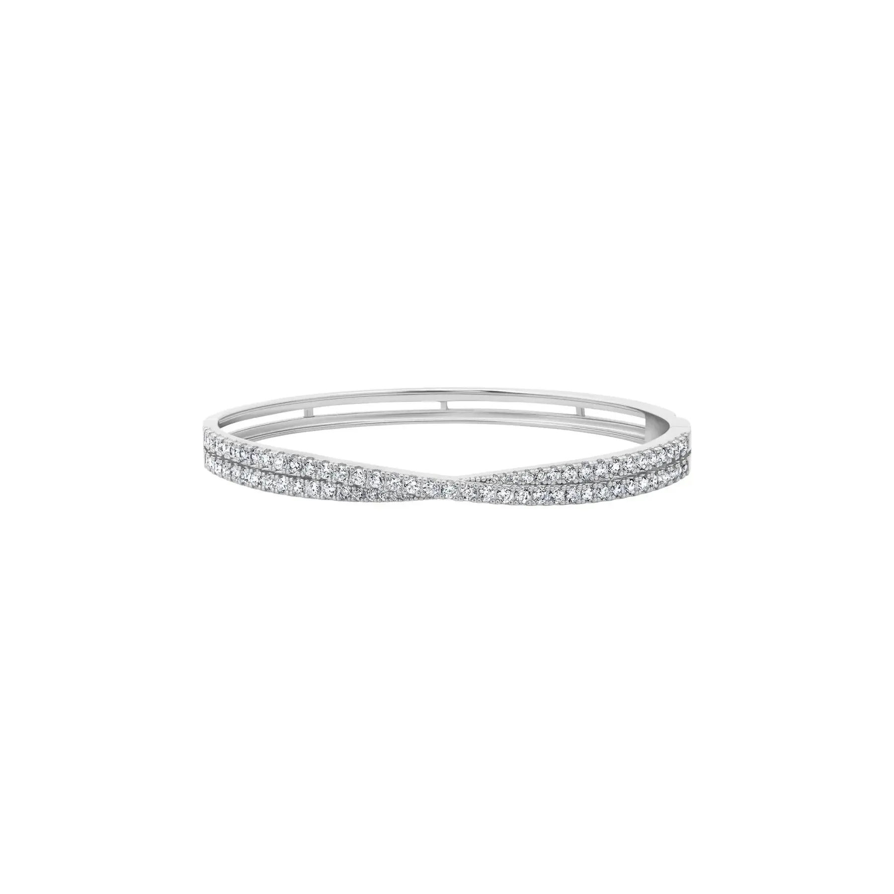 CRISLU Luminous Criss Cross Bangle in Pure Platinum