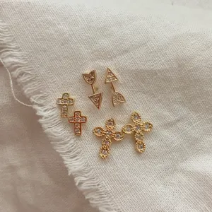 Cross CZ Studs