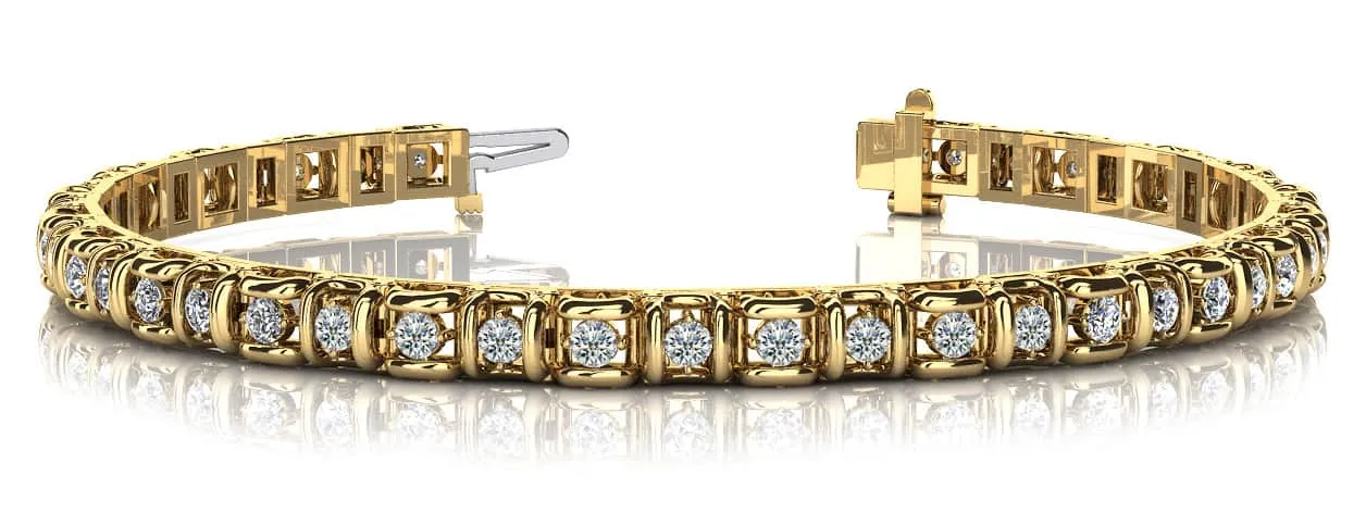 Cross Directional Link Lab-Grown Diamond Bracelet with 1.98 ct.(finished) 2.2mm