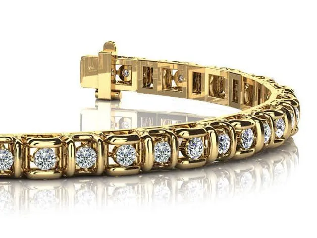Cross Directional Link Lab-Grown Diamond Bracelet with 1.98 ct.(finished) 2.2mm