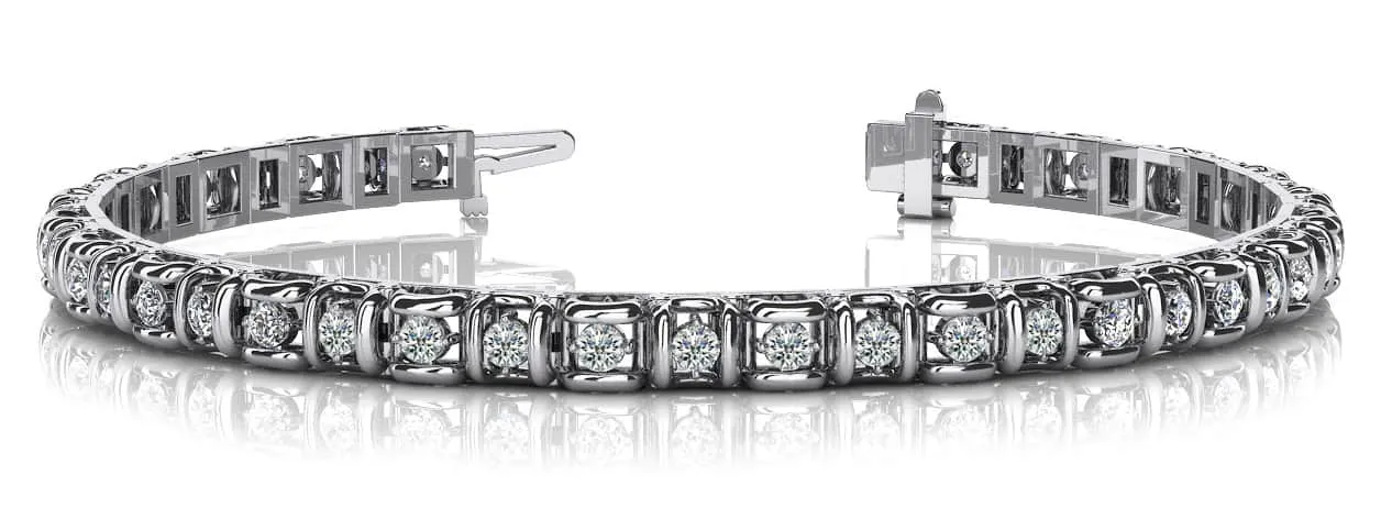 Cross Directional Link Lab-Grown Diamond Bracelet with 1.98 ct.(finished) 2.2mm