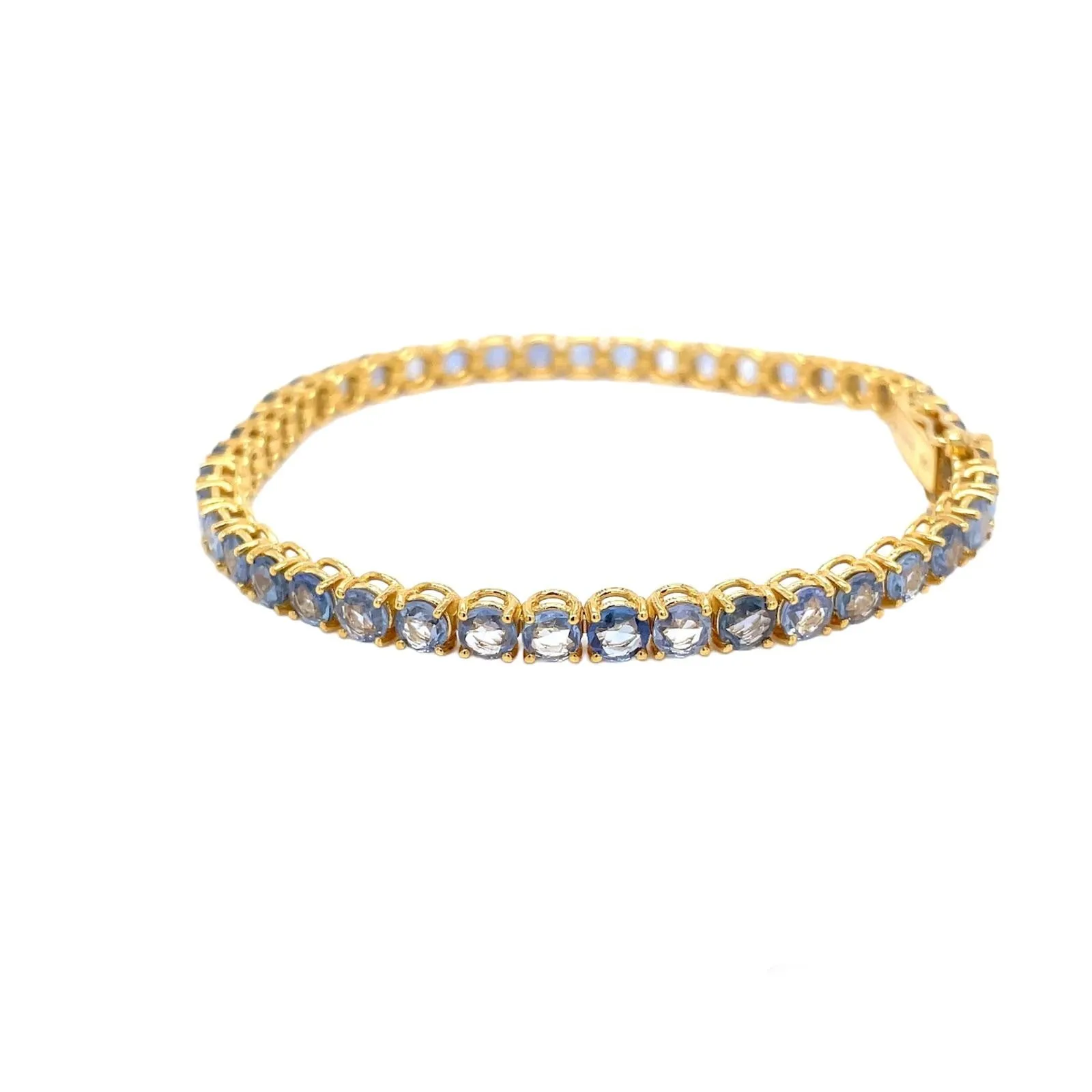 CTW 11 Natural Blu Sapphire Gold Tennis Bracelet