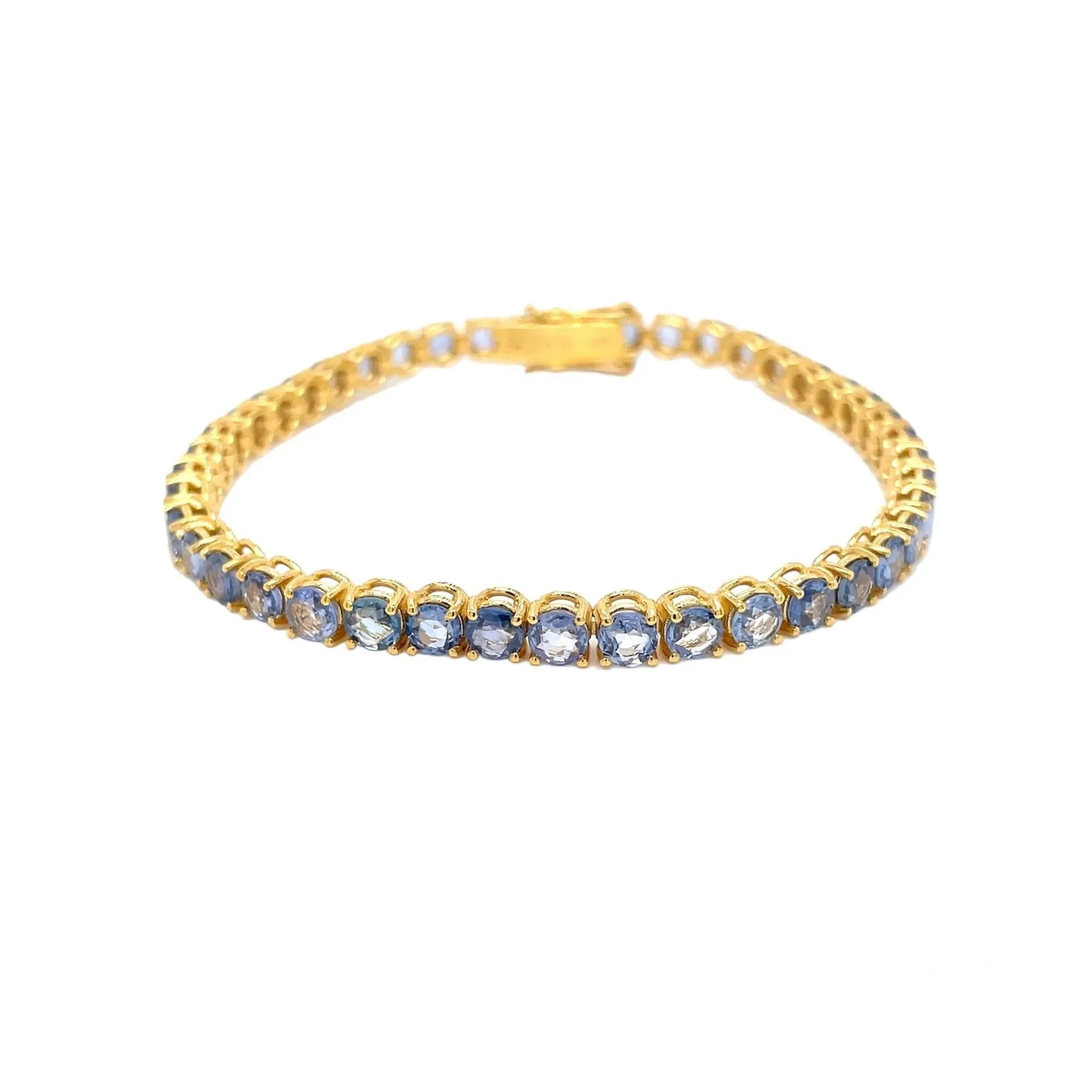 CTW 11 Natural Blu Sapphire Gold Tennis Bracelet