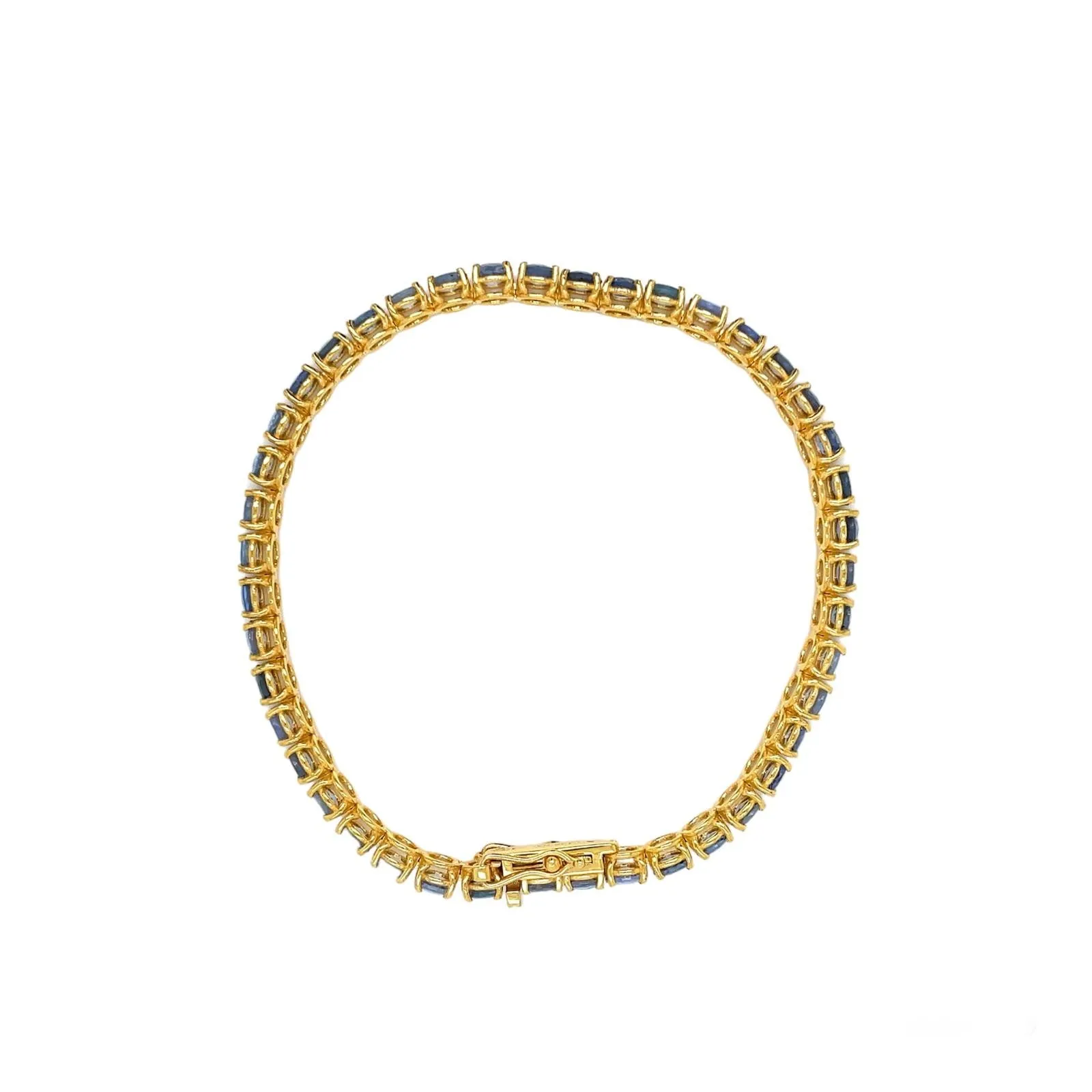 CTW 11 Natural Blu Sapphire Gold Tennis Bracelet