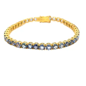 CTW 11 Natural Blu Sapphire Gold Tennis Bracelet