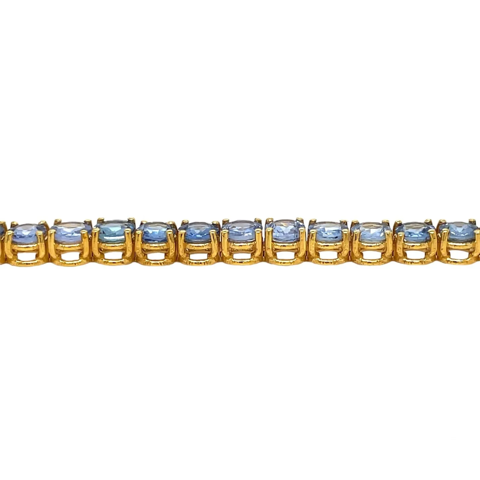 CTW 11 Natural Blu Sapphire Gold Tennis Bracelet
