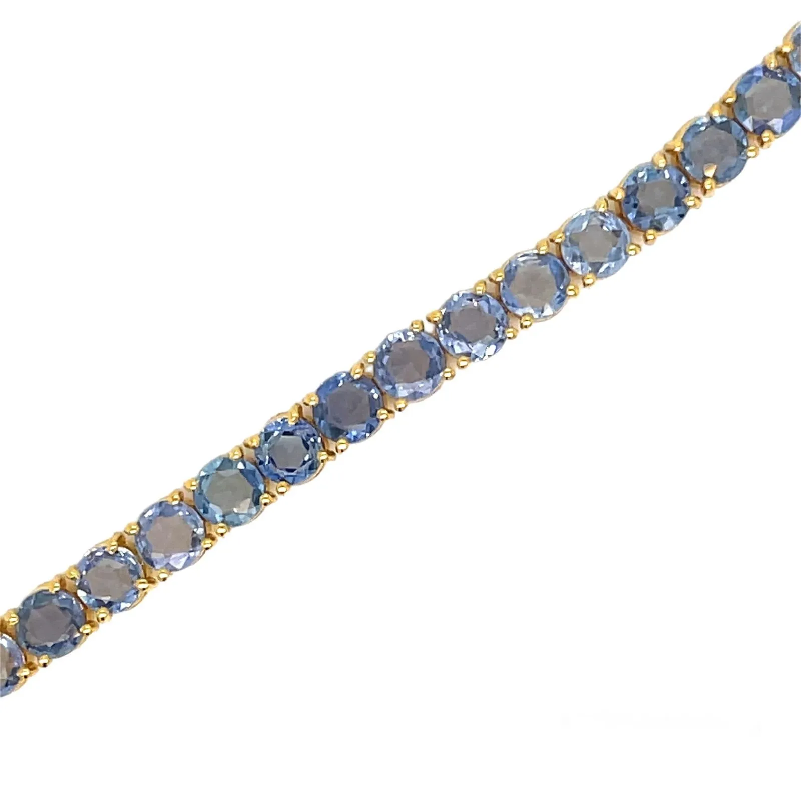 CTW 11 Natural Blu Sapphire Gold Tennis Bracelet