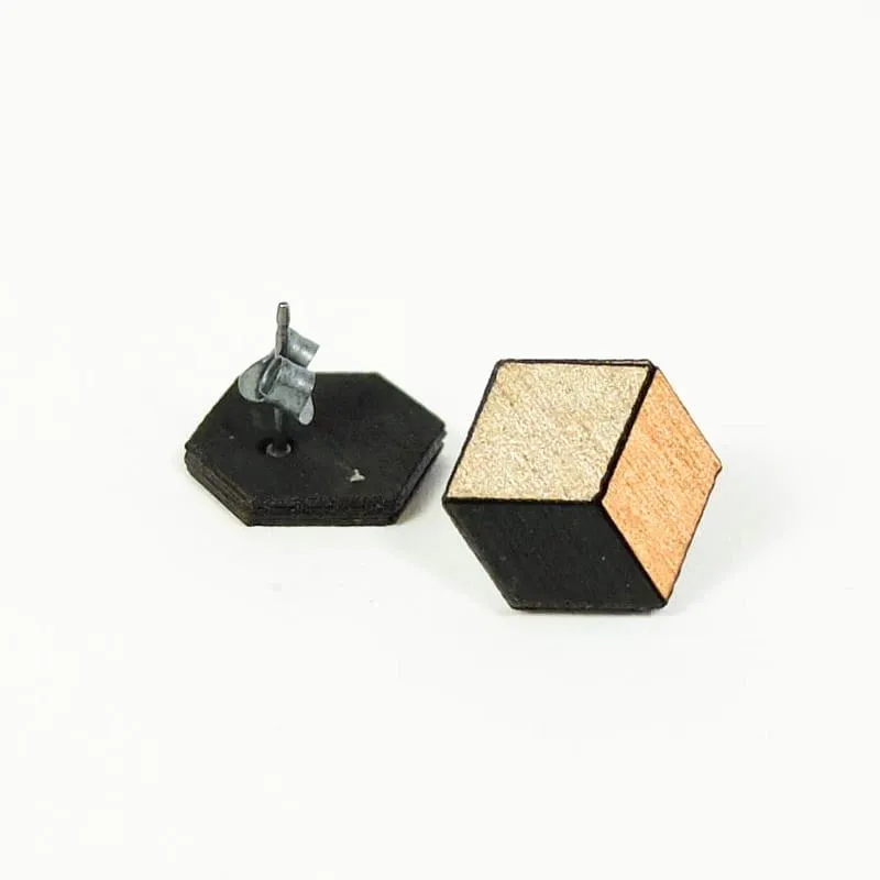 Cuboid Copper Studs