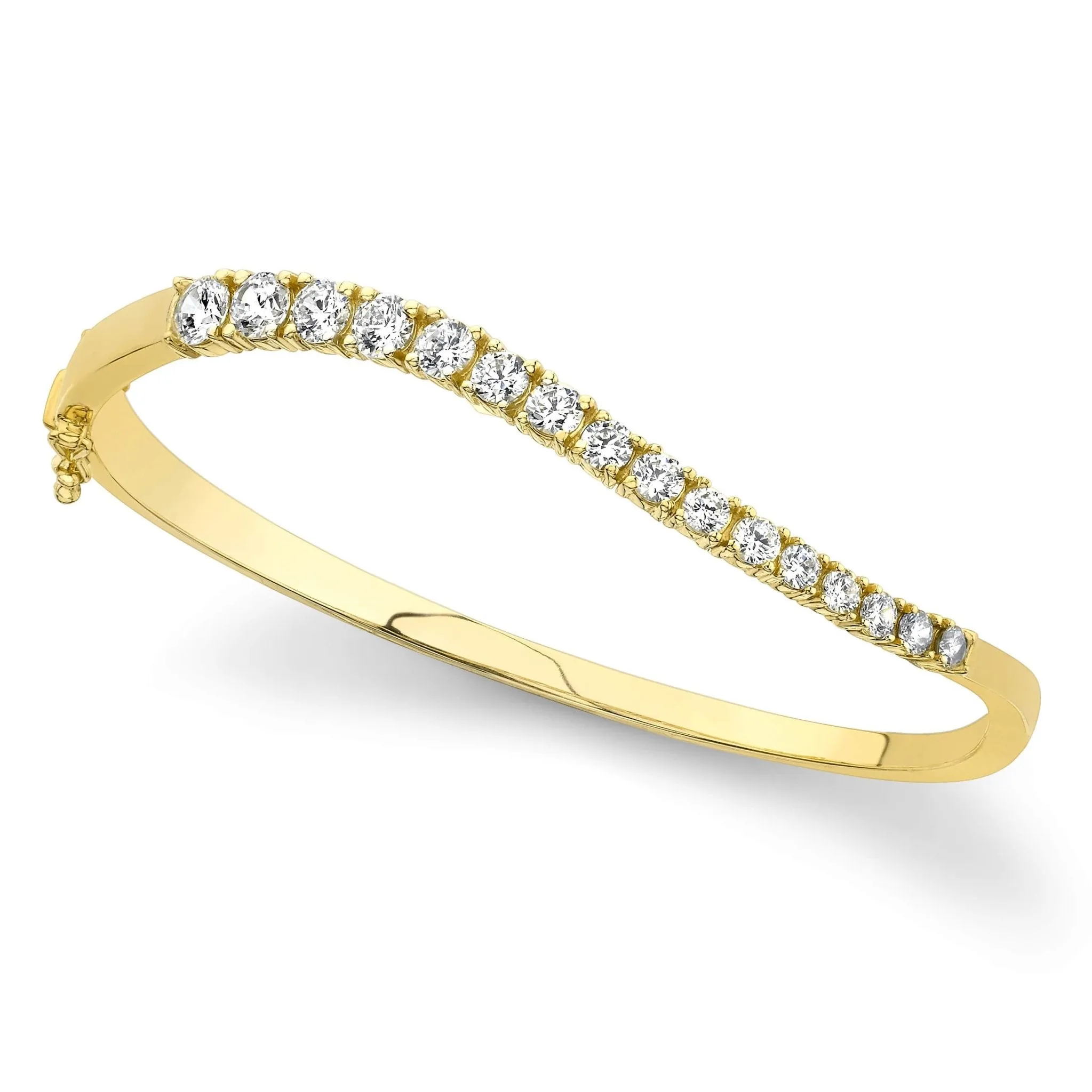 Curved Diamond Journey Bangle Diamond  with 1.97 ct.(finished)