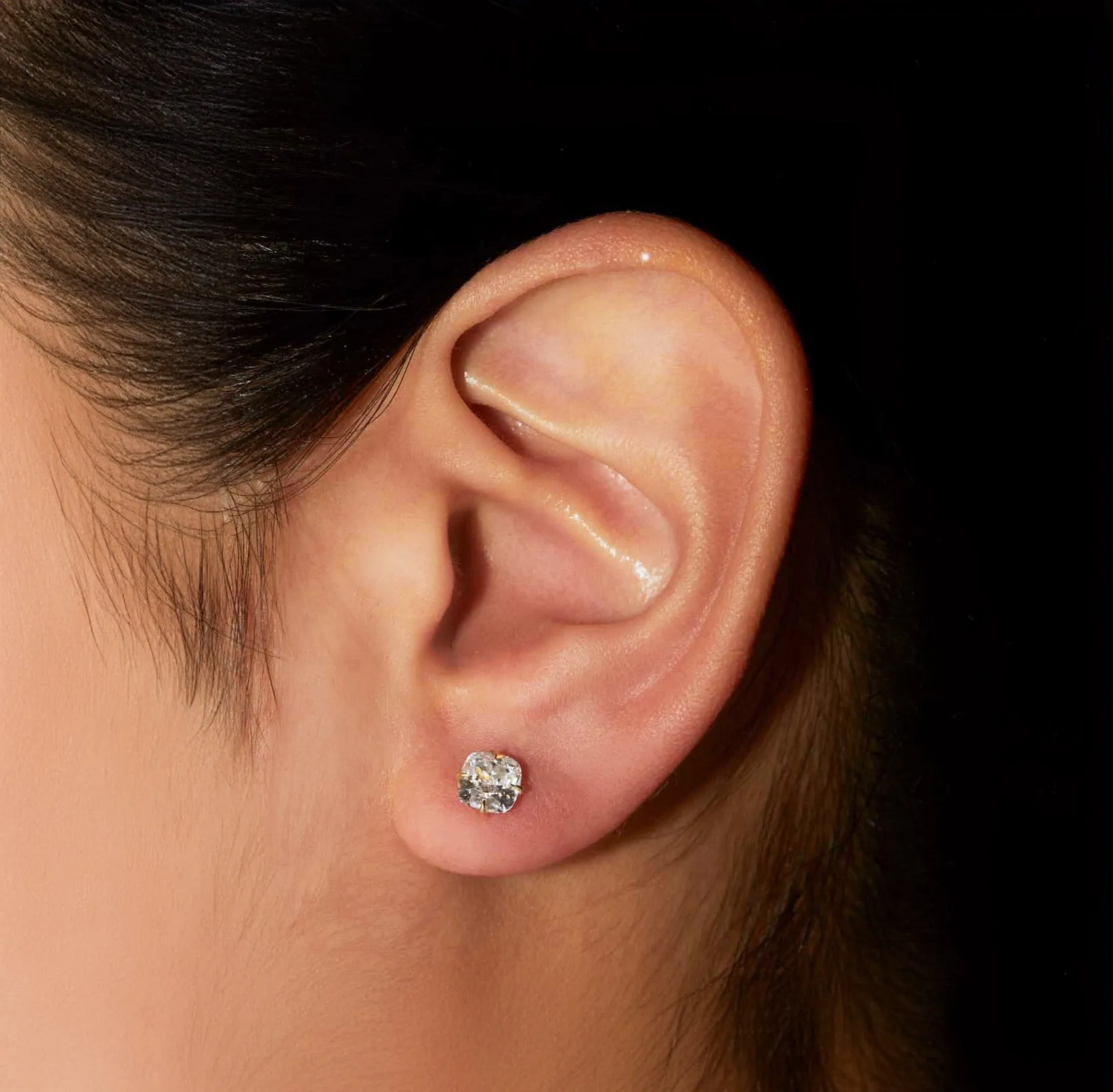 Cushion Cut Diamond Stud Earrings