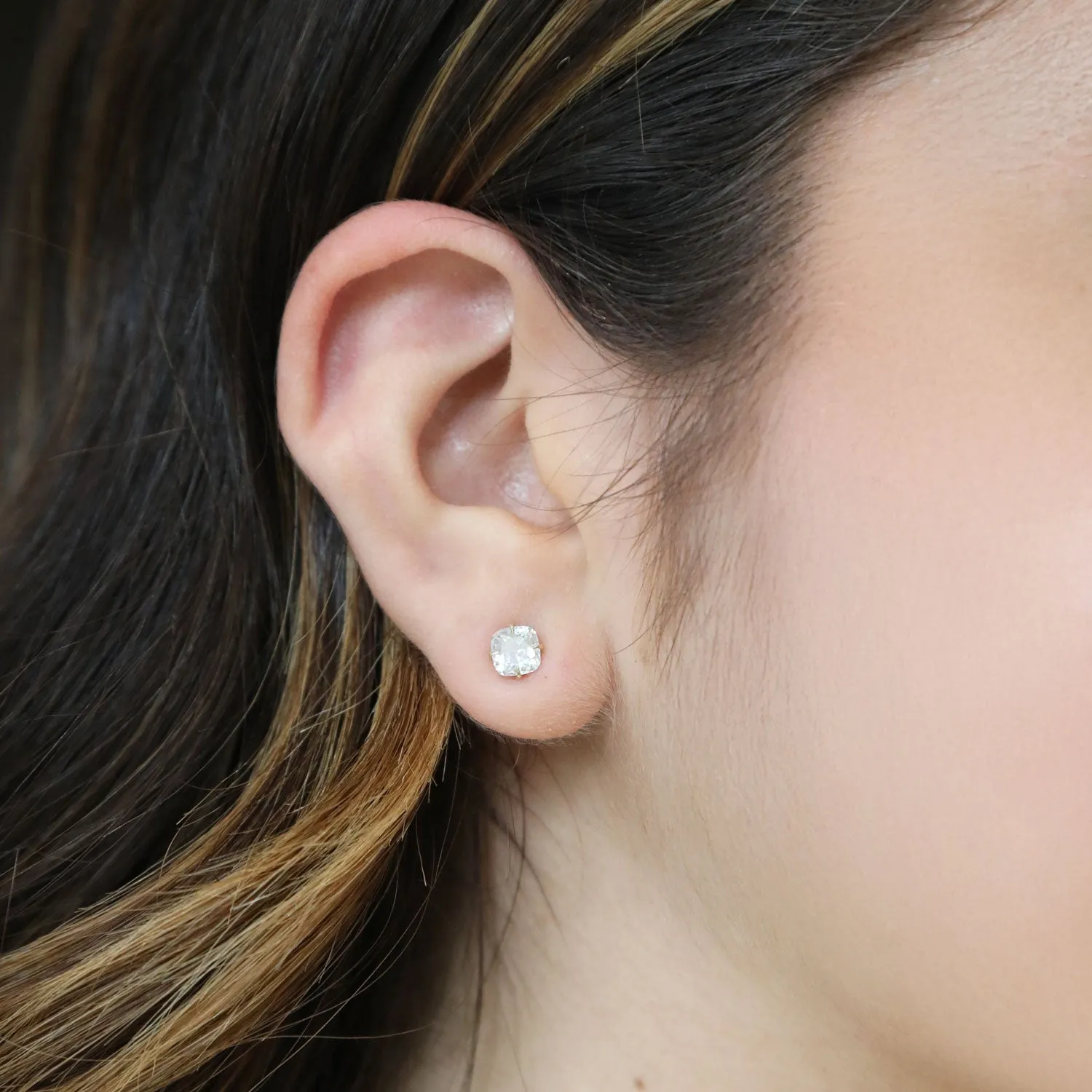 Cushion Cut Diamond Stud Earrings