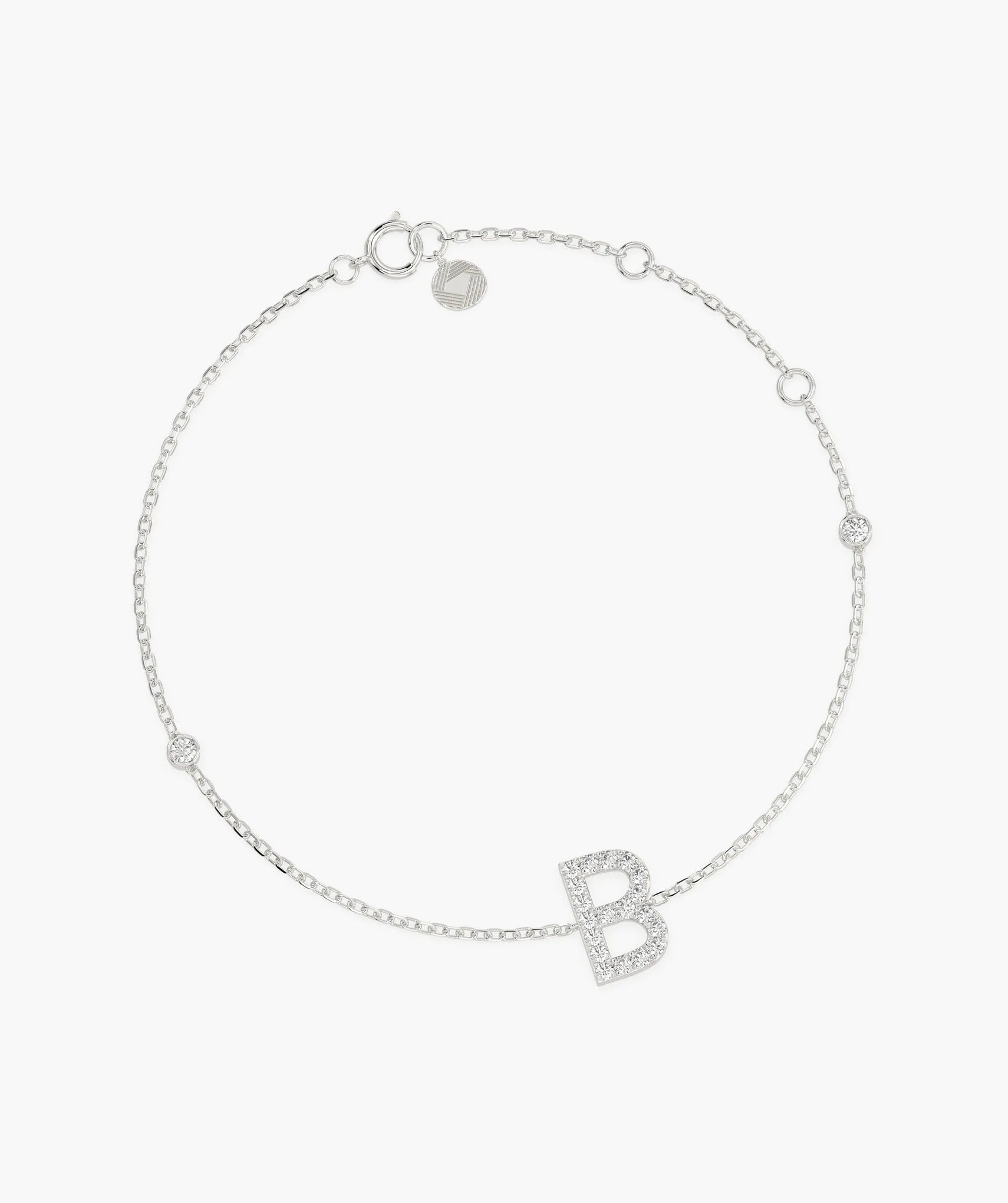Custom Initial 'B' Diamond Bracelet