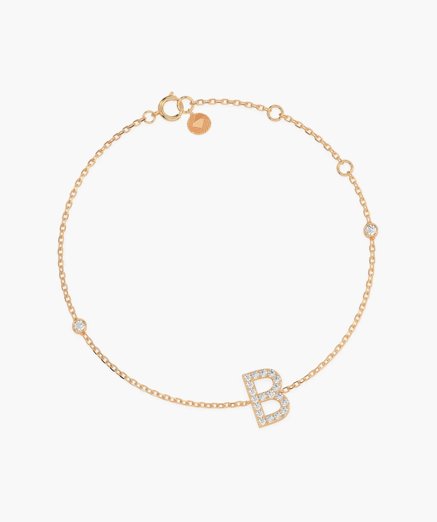 Custom Initial 'B' Diamond Bracelet