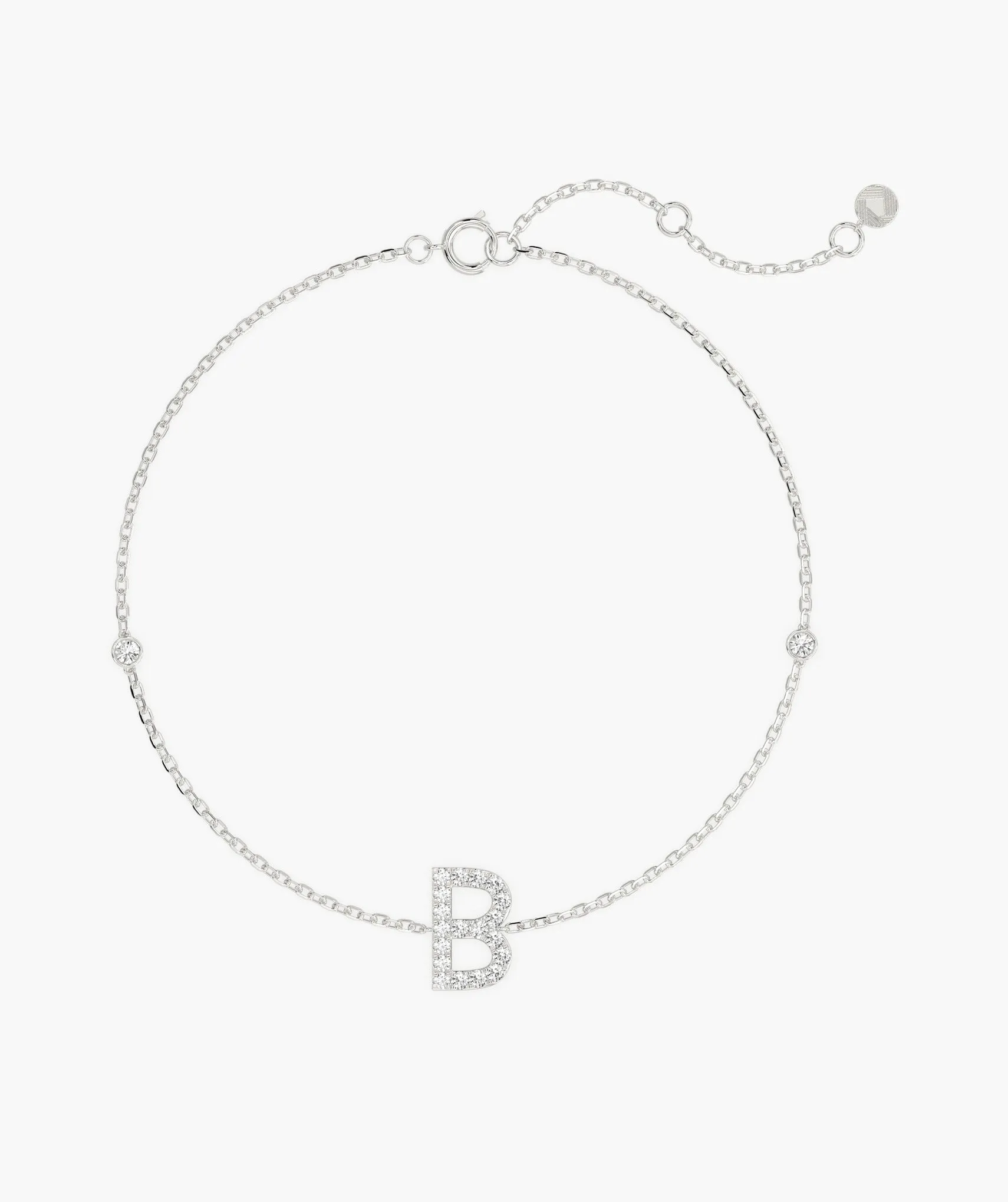 Custom Initial 'B' Diamond Bracelet