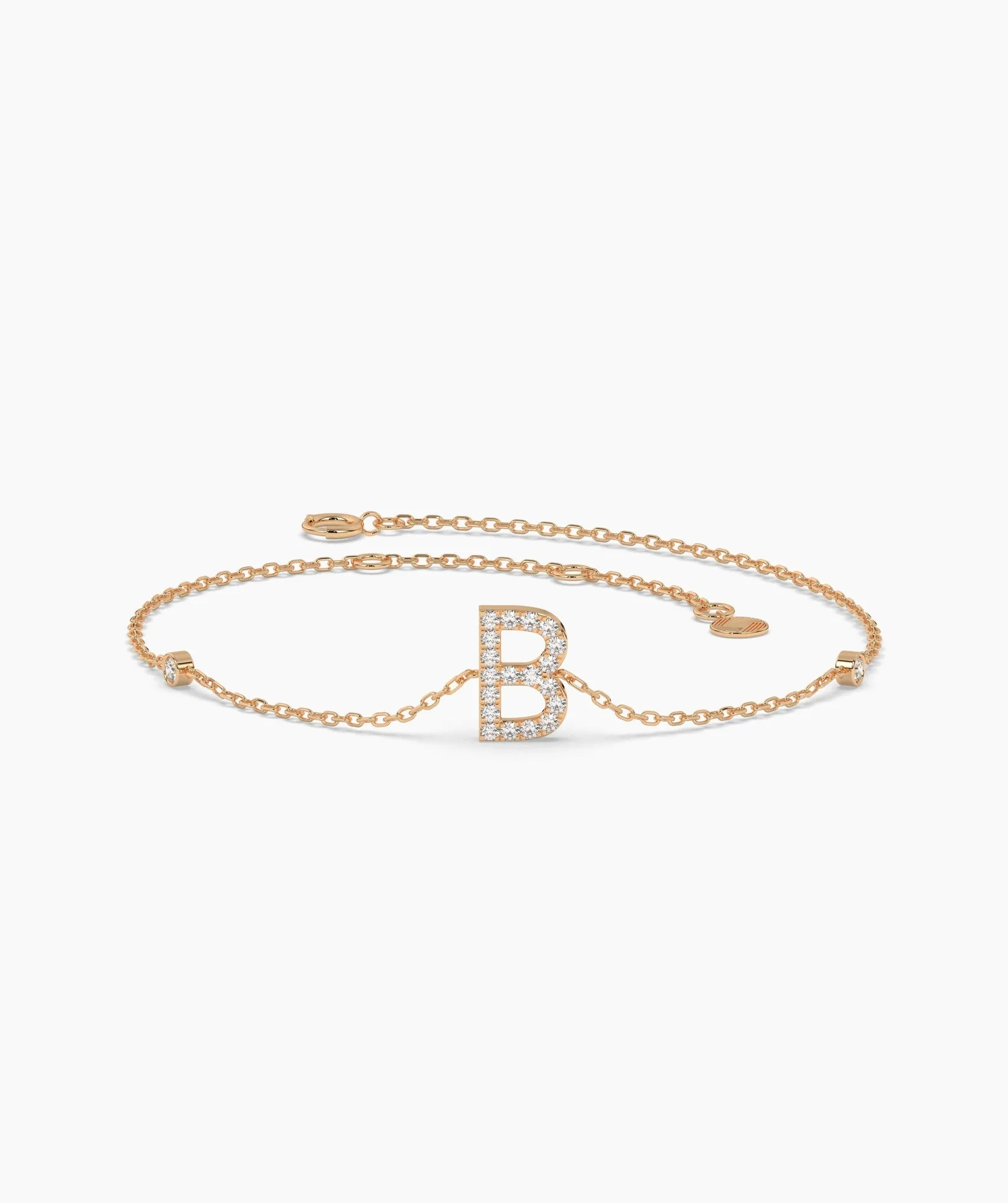 Custom Initial 'B' Diamond Bracelet