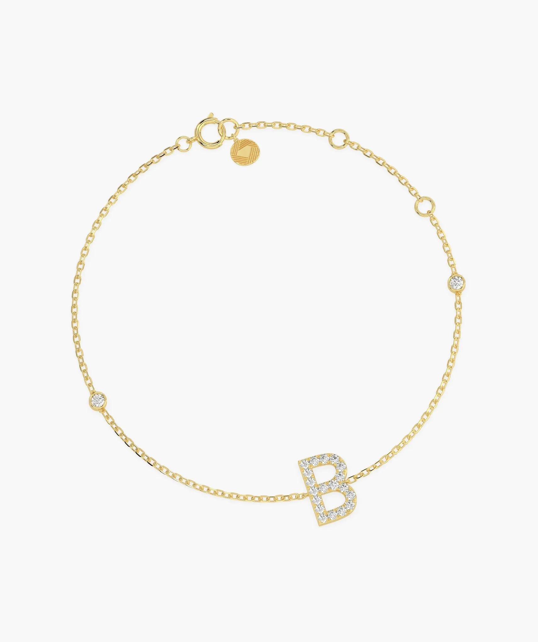 Custom Initial 'B' Diamond Bracelet