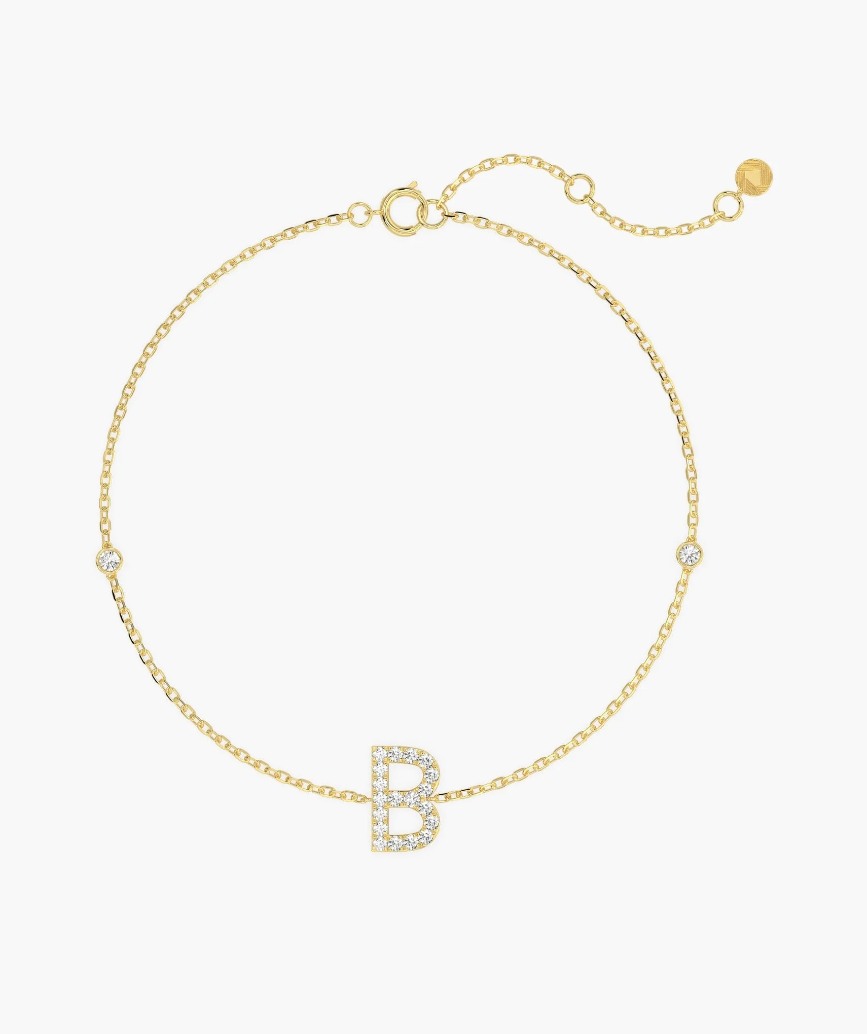 Custom Initial 'B' Diamond Bracelet