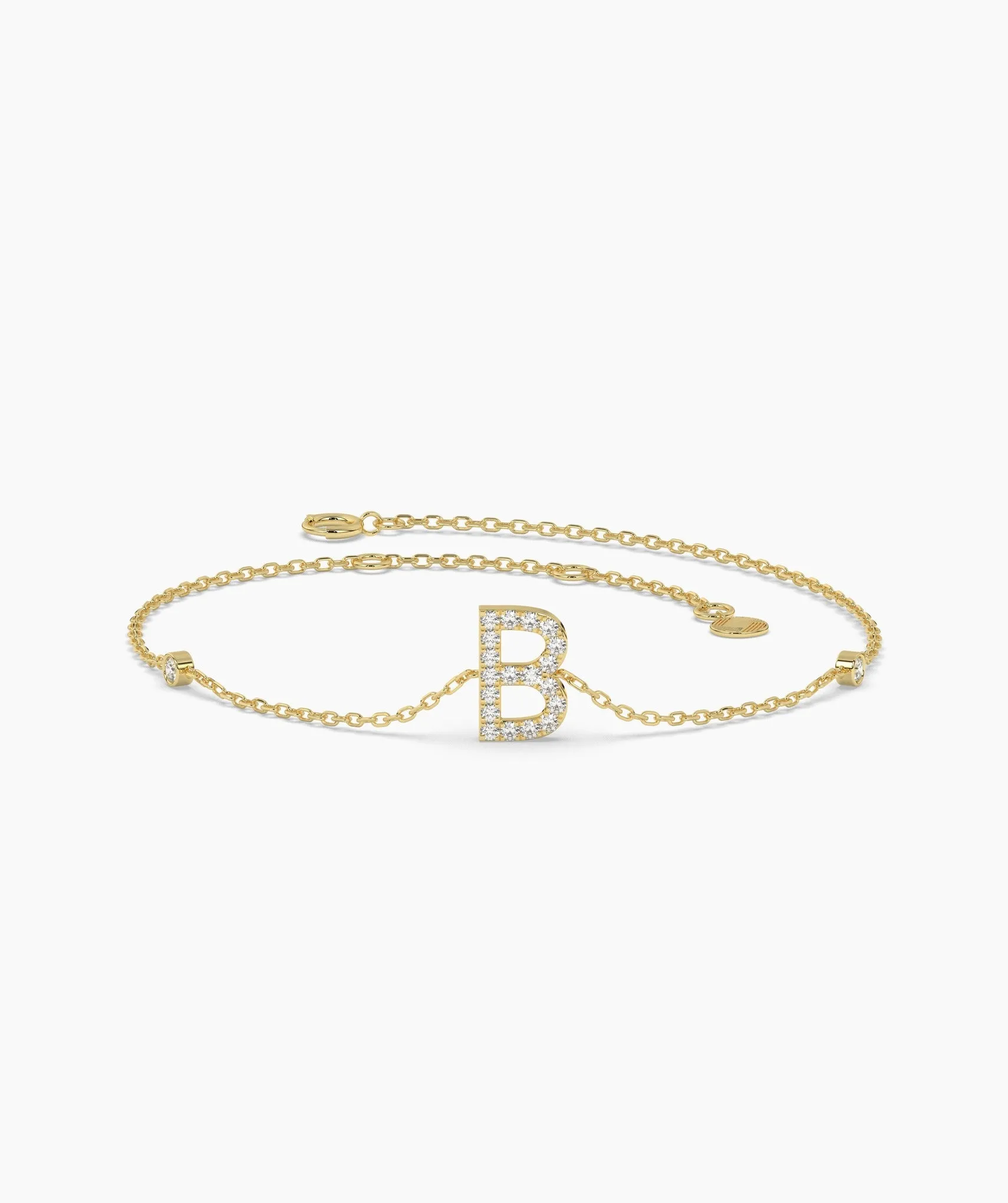 Custom Initial 'B' Diamond Bracelet