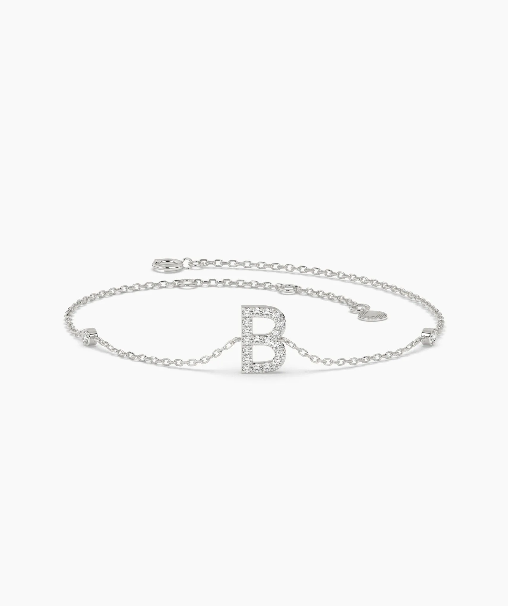 Custom Initial 'B' Diamond Bracelet